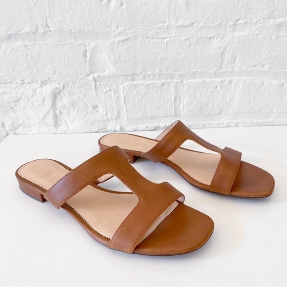 J. Crew || Hazel Leather Cutout Sandals Brown Tan 10 - Picture 6 of 8